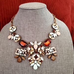 J. Crew Multicolor Statement Crystal Bib Necklace